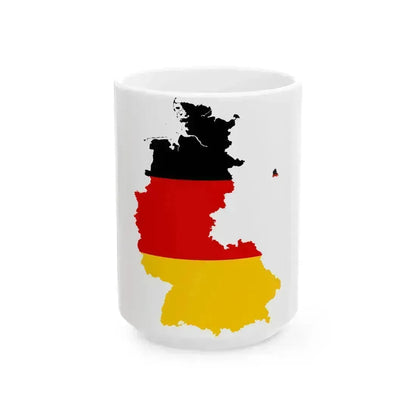 Flag-map of West Germany 1949-1990 (Germany) White Coffee Mug 15oz - Go Mug Yourself