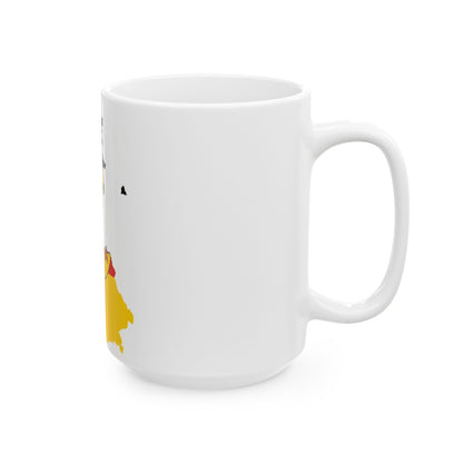 Flag map of West Germany 1949-1990 (Germany) White Coffee Mug-Go Mug Yourself