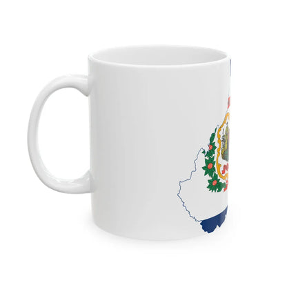 Flag-map of West Virginia (United States) White Coffee Mug - Go Mug Yourself