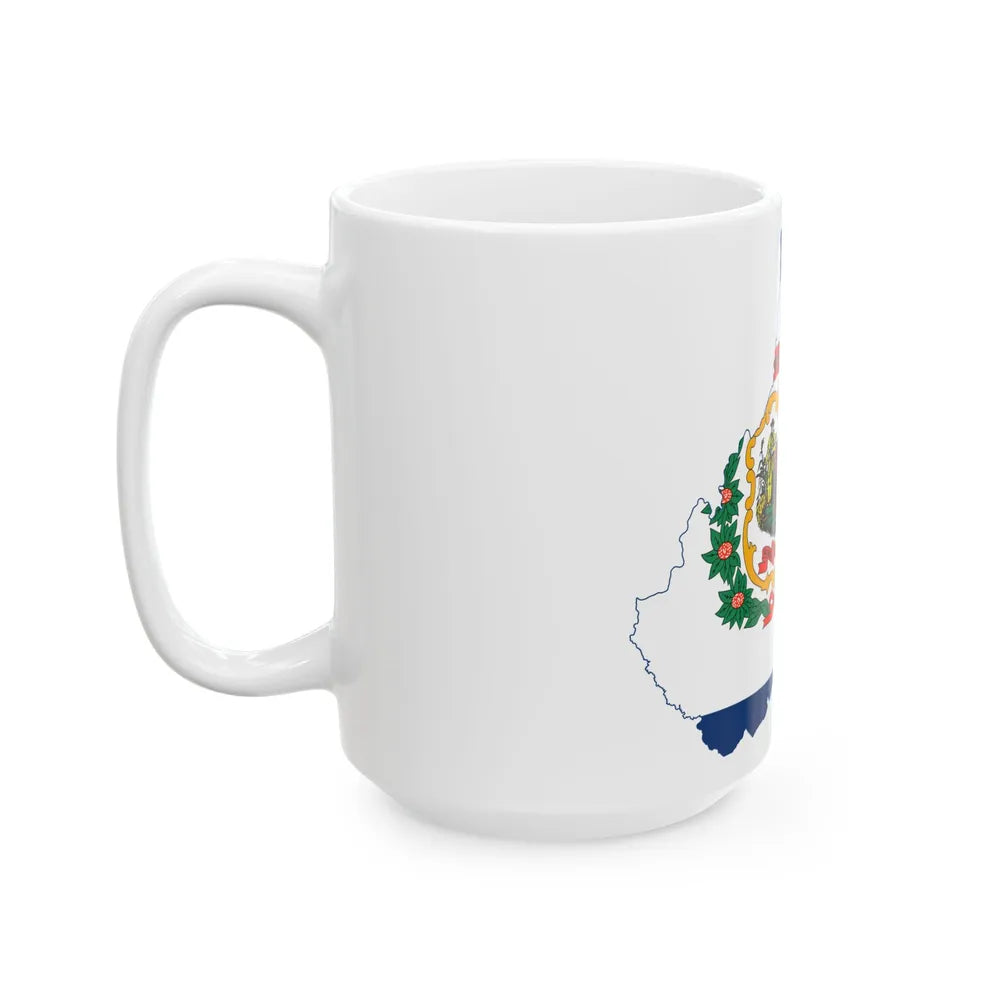 Flag-map of West Virginia (United States) White Coffee Mug - Go Mug Yourself