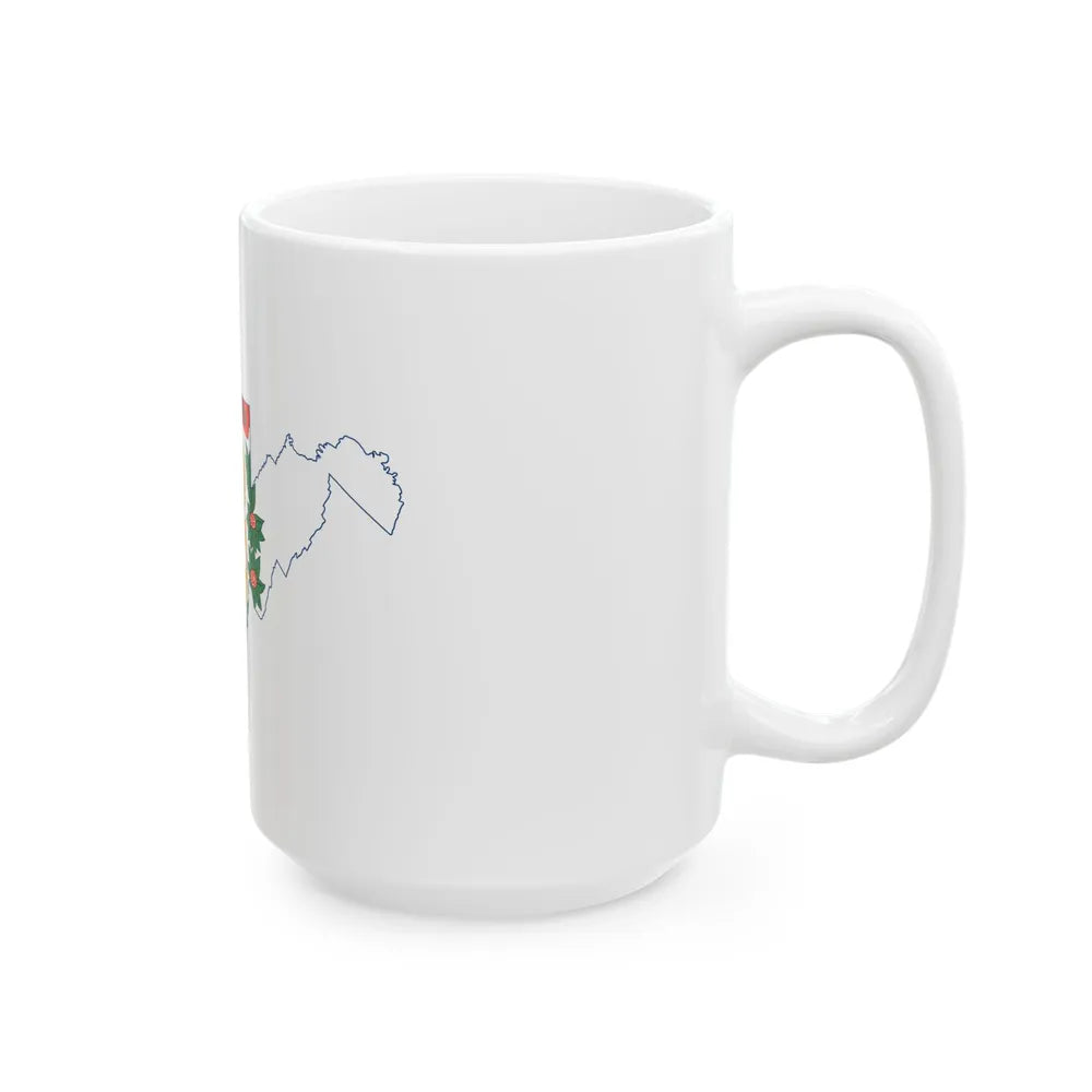 Flag-map of West Virginia (United States) White Coffee Mug - Go Mug Yourself