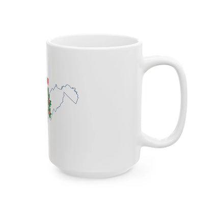 Flag-map of West Virginia (United States) White Coffee Mug - Go Mug Yourself