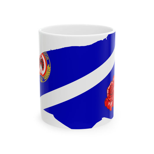 Flag-map of Windsor (Canada) White Coffee Mug-11oz-Go Mug Yourself