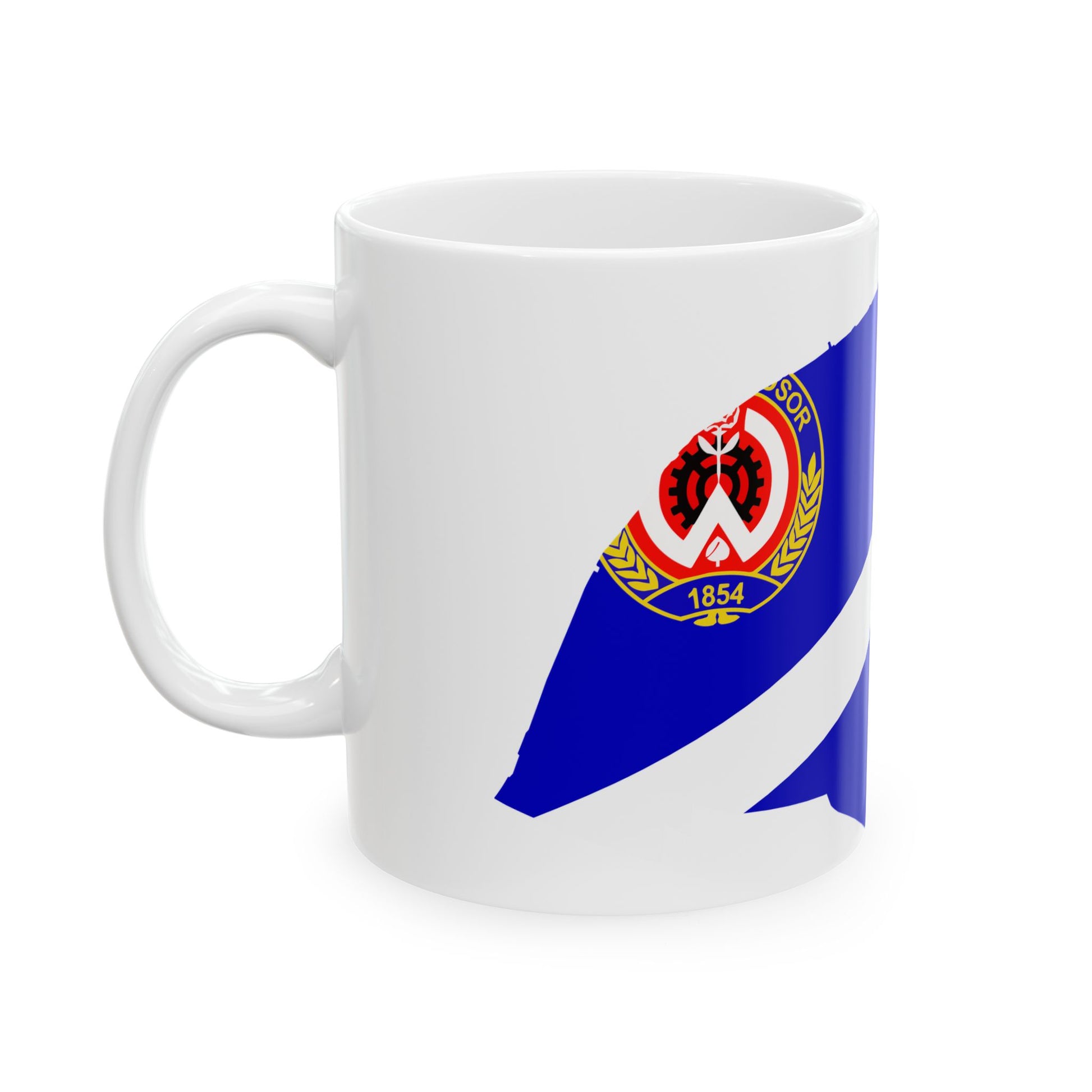 Flag-map of Windsor (Canada) White Coffee Mug-Go Mug Yourself