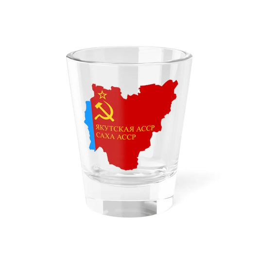 Flag-map of Yakut ASSR (Russia) Shot Glass 1.5oz 1.5oz - Go Mug Yourself