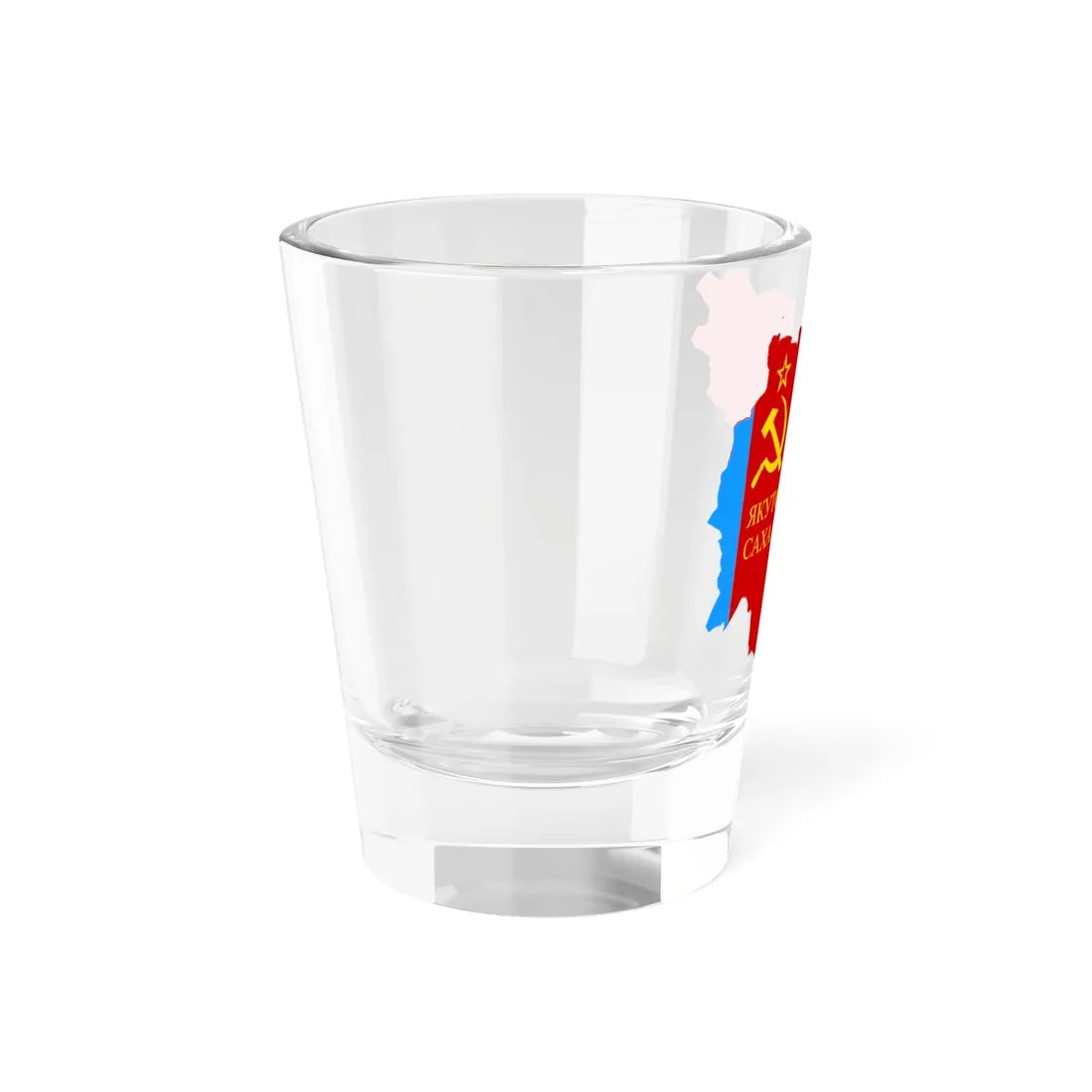 Flag-map of Yakut ASSR (Russia) Shot Glass 1.5oz - Go Mug Yourself
