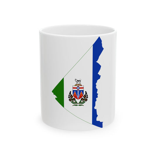 Flag-map of Yukon (Canada) White Coffee Mug-11oz-Go Mug Yourself