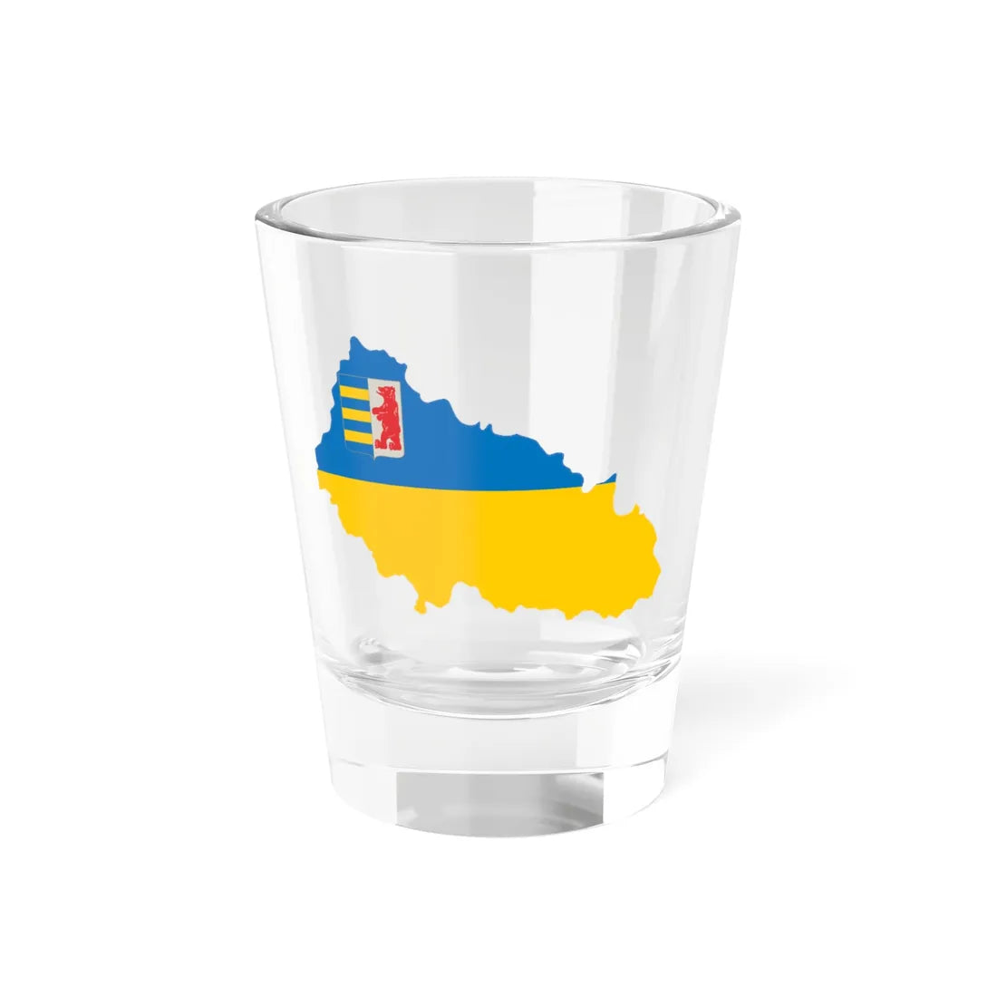Flag-map of Zakarpattia Oblast (Ukraine) Shot Glass 1.5oz 1.5oz - Go Mug Yourself