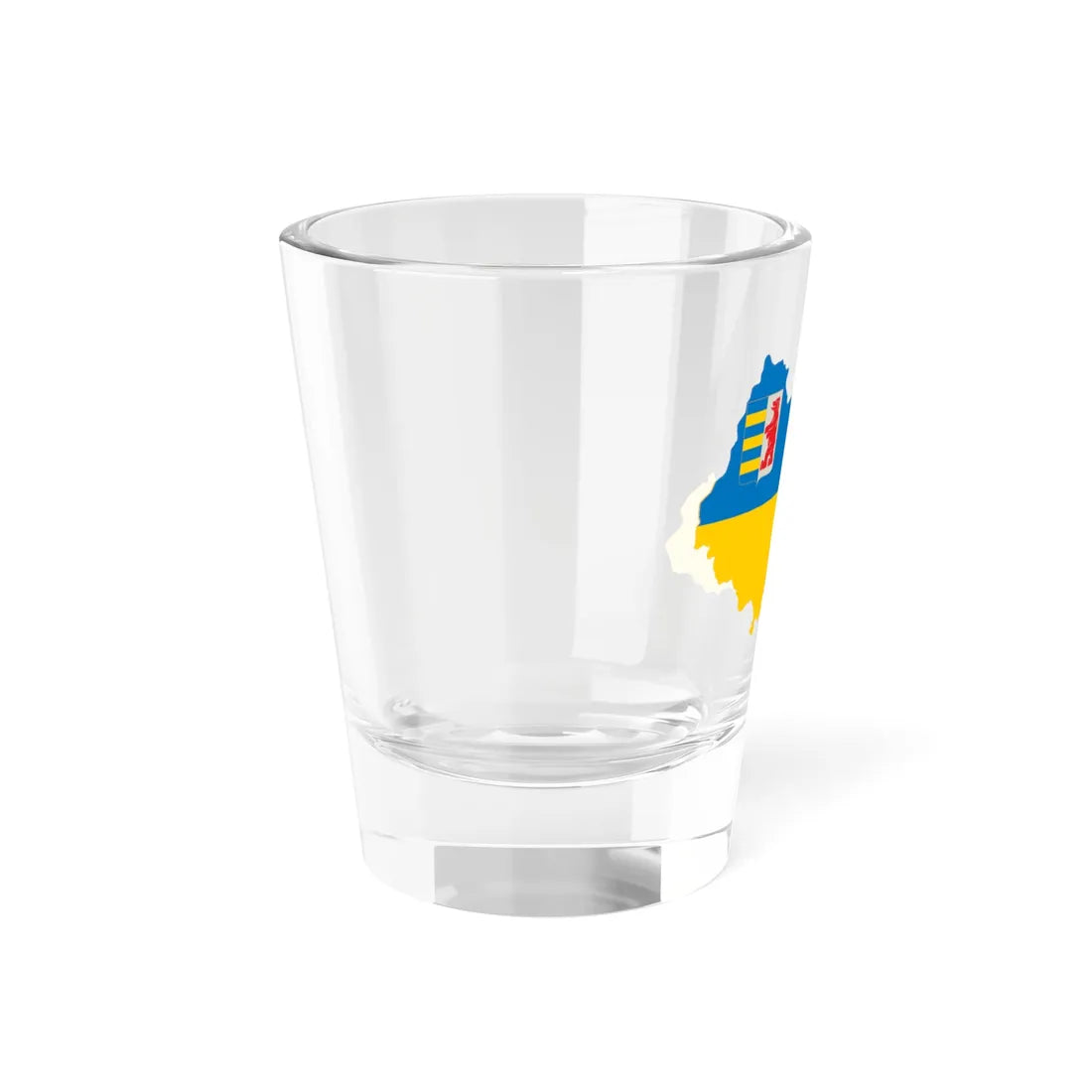 Flag-map of Zakarpattia Oblast (Ukraine) Shot Glass 1.5oz - Go Mug Yourself