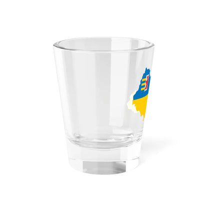 Flag-map of Zakarpattia Oblast (Ukraine) Shot Glass 1.5oz - Go Mug Yourself