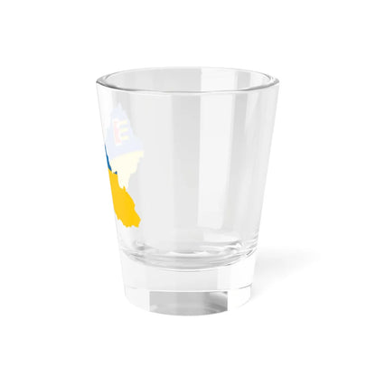 Flag-map of Zakarpattia Oblast (Ukraine) Shot Glass 1.5oz - Go Mug Yourself