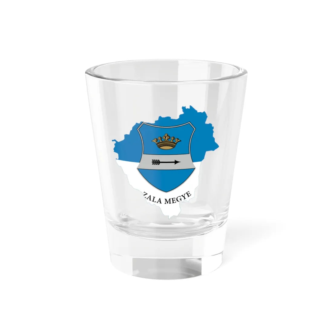 Flag-map of Zala County (Hungary) Shot Glass 1.5oz 1.5oz - Go Mug Yourself