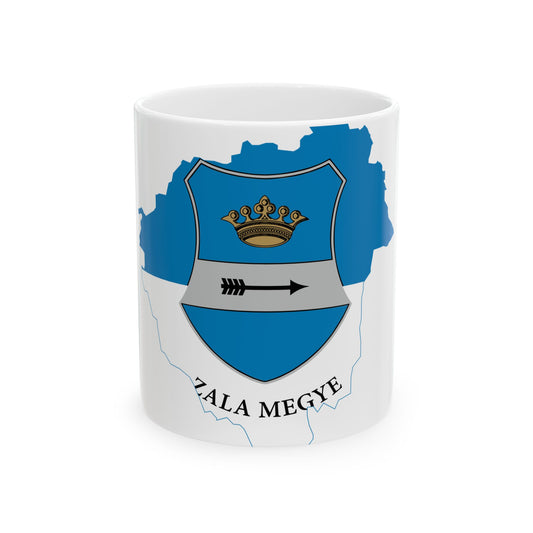 Flag-map of Zala County (Hungary) White Coffee Mug-11oz-Go Mug Yourself