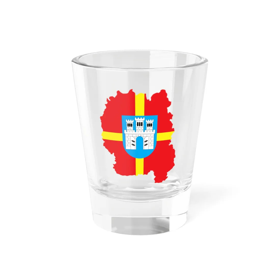 Flag-map of Zhytomyr Oblast (Ukraine) Shot Glass 1.5oz 1.5oz - Go Mug Yourself