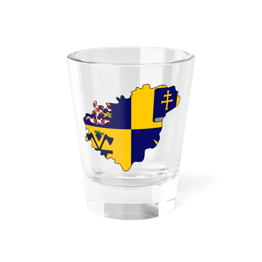 Flag-map of Zlin Region (Czech Republic) Shot Glass 1.5oz 1.5oz - Go Mug Yourself