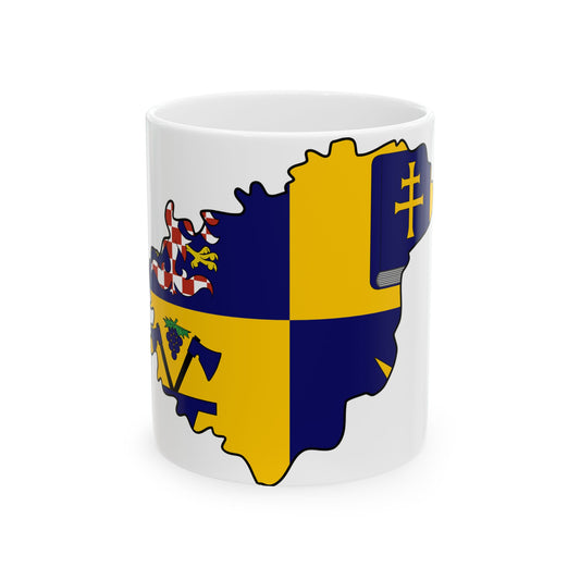 Flag-map of Zlin Region (Czech Republic) White Coffee Mug-11oz-Go Mug Yourself