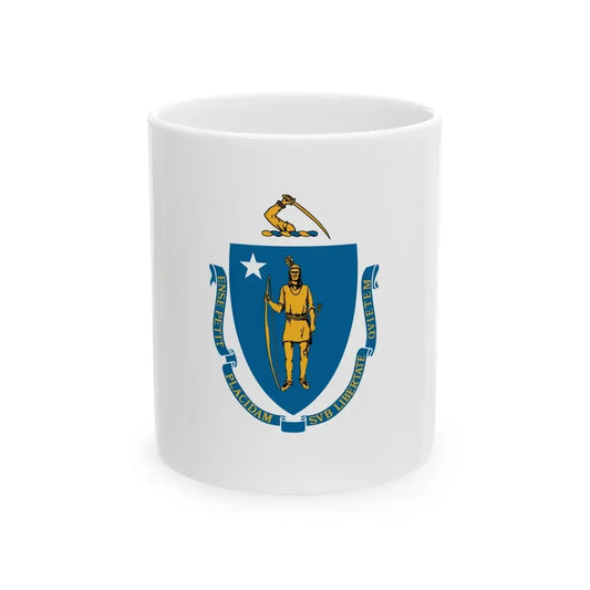 Flag Massachusetts (United States) White Coffee Mug 11oz - Go Mug Yourself