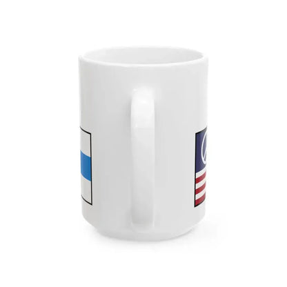 Flag mix United States Russia EU peace (Russia) White Coffee Mug - Go Mug Yourself