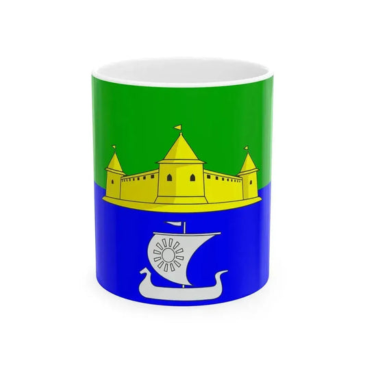 Flag Morozovka Leningrad oblast (Russia) White Coffee Mug 11oz - Go Mug Yourself