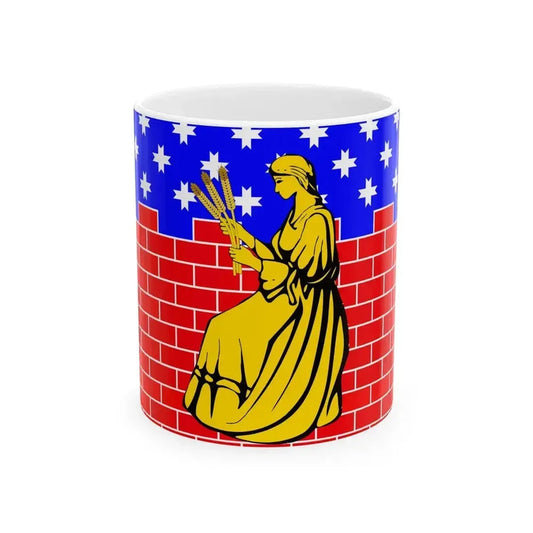 Flag Novoe Deviatkino Leningrad oblast (Russia) White Coffee Mug 11oz - Go Mug Yourself