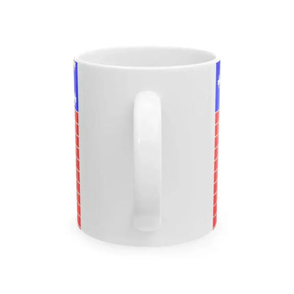 Flag Novoe Deviatkino Leningrad oblast (Russia) White Coffee Mug - Go Mug Yourself