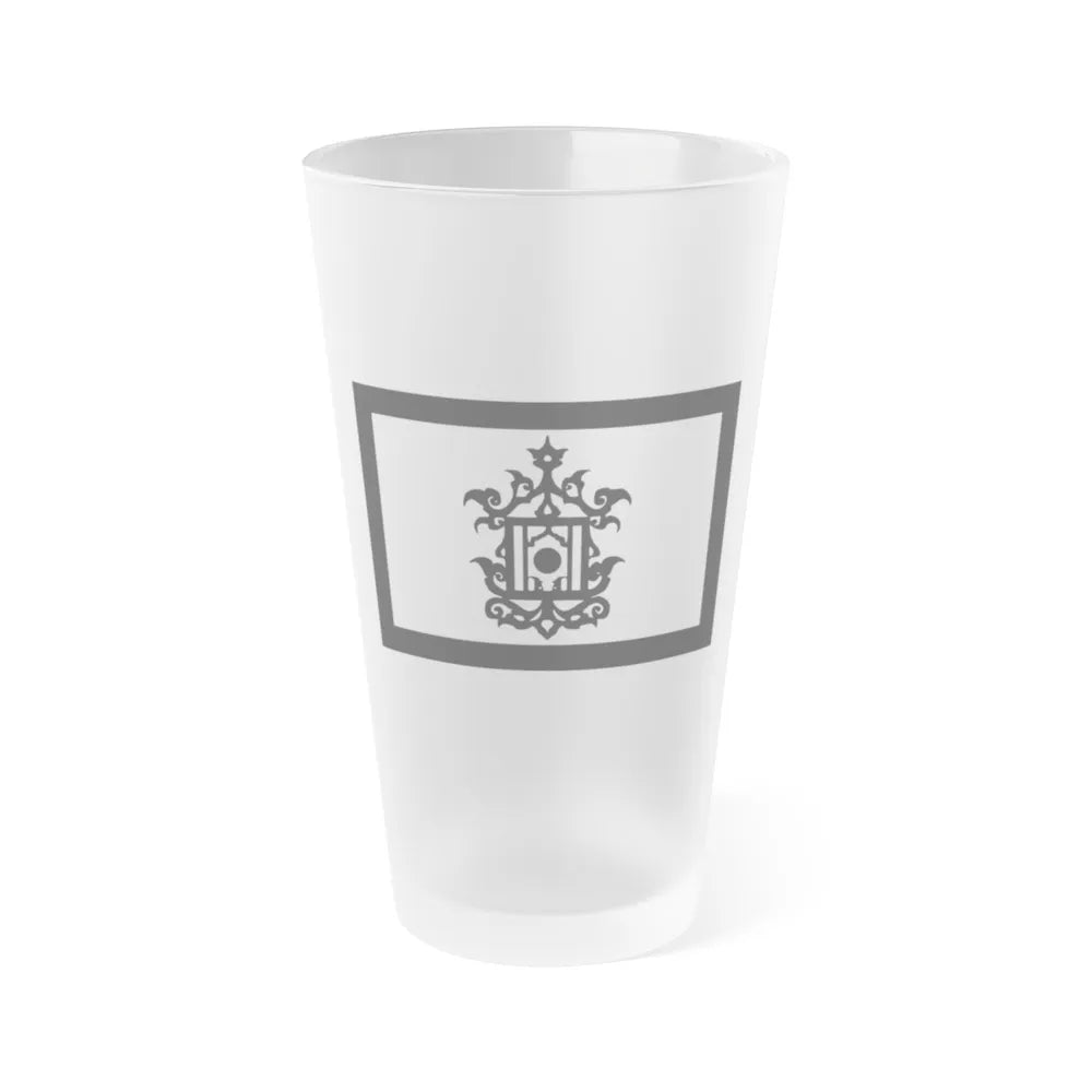 Flag of 18th Century Flag of Sulu Malaysia - Frosted Pint Glass 16oz-16oz-Frosted-Go Mug Yourself