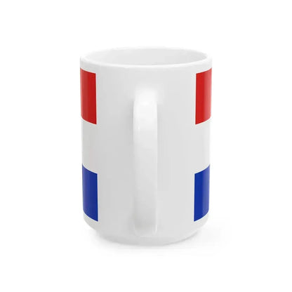 Flag of 1st Croatian Guarding Muster of the Army of the Federation (Bosnia and Herzegovina) White Coffee Mug - Go Mug Yourself