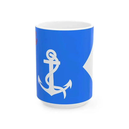 Flag of a Flag Officer of the Naval Forces of Algeria to 2004 (Algeria) White Coffee Mug 15oz - Go Mug Yourself