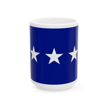 Flag of a United States Air Force lieutenant general (United States) White Coffee Mug 15oz - Go Mug Yourself
