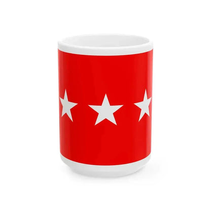 Flag of a United States Army lieutenant general (United States) White Coffee Mug 15oz - Go Mug Yourself