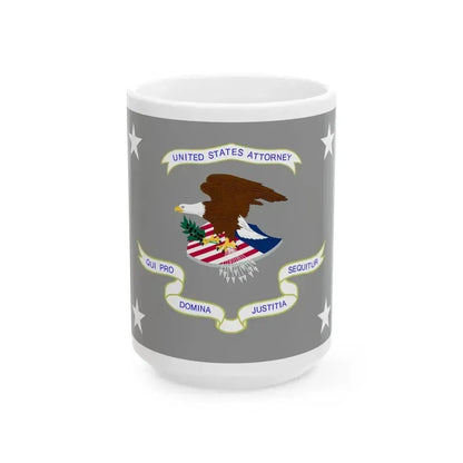 Flag of a United States Attorney (United States) White Coffee Mug 15oz - Go Mug Yourself