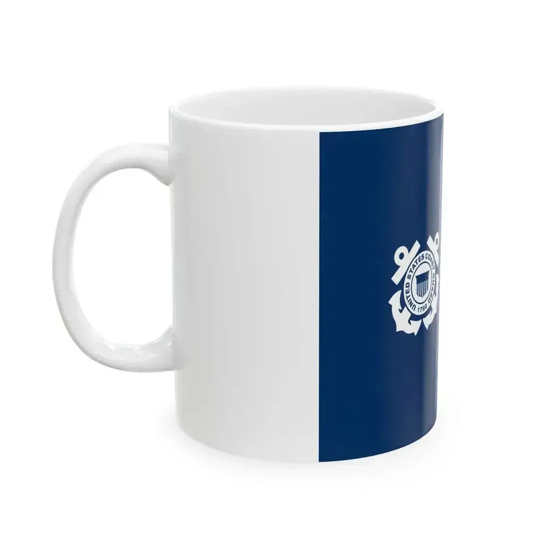 Flag of a United States Coast Guard rear admiral lower half (United States) White Coffee Mug - Go Mug Yourself