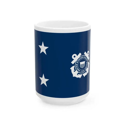 Flag of a United States Coast Guard rear admiral (United States) White Coffee Mug 15oz - Go Mug Yourself