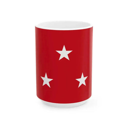Flag of a United States Marine Corps lieutenant general (United States) White Coffee Mug 15oz - Go Mug Yourself