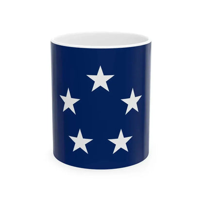 Flag of a United States Navy fleet admiral (United States) White Coffee Mug 11oz - Go Mug Yourself