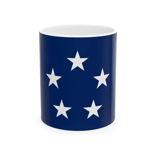 Flag of a United States Navy fleet admiral (United States) White Coffee Mug 11oz - Go Mug Yourself