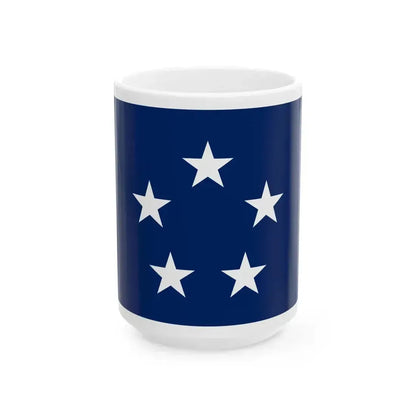 Flag of a United States Navy fleet admiral (United States) White Coffee Mug 15oz - Go Mug Yourself