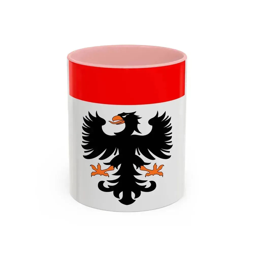 Flag of Aarau Switzerland - Accent Coffee Mug 11oz Pink - Go Mug Yourself