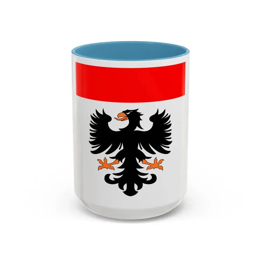 Flag of Aarau Switzerland - Accent Coffee Mug 15oz Light Blue - Go Mug Yourself