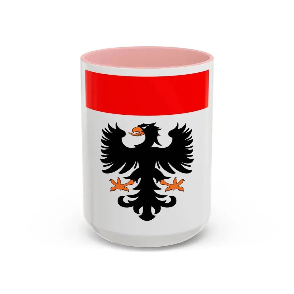 Flag of Aarau Switzerland - Accent Coffee Mug 15oz Pink - Go Mug Yourself