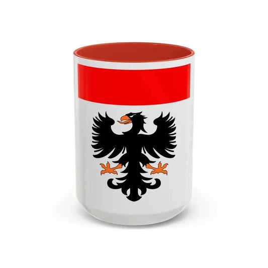 Flag of Aarau Switzerland - Accent Coffee Mug 15oz Red - Go Mug Yourself