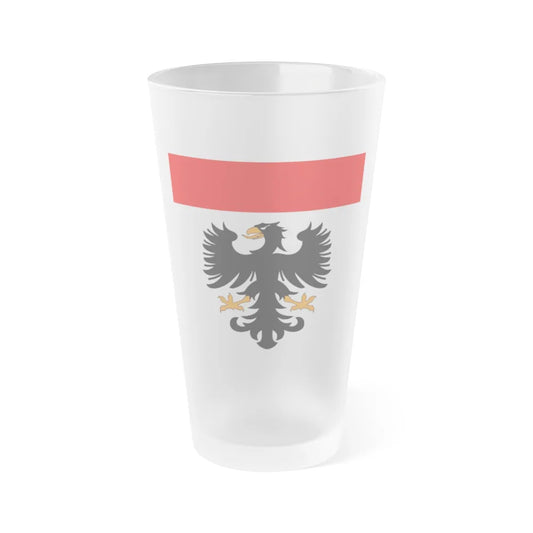 Flag of Aarau Switzerland - Frosted Pint Glass 16oz-16oz-Frosted-Go Mug Yourself