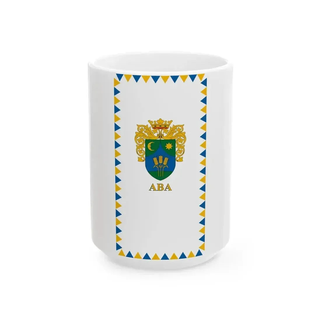 Flag of Aba vertical (Hungary) White Coffee Mug 15oz - Go Mug Yourself