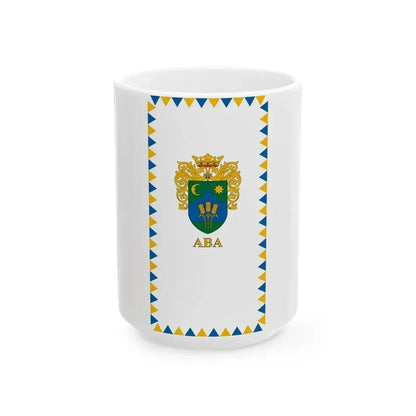 Flag of Aba vertical (Hungary) White Coffee Mug 15oz - Go Mug Yourself