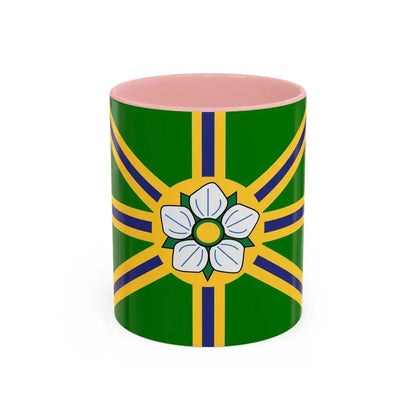 Flag of Abbotsford BC Canada - Accent Coffee Mug 11oz Pink - Go Mug Yourself