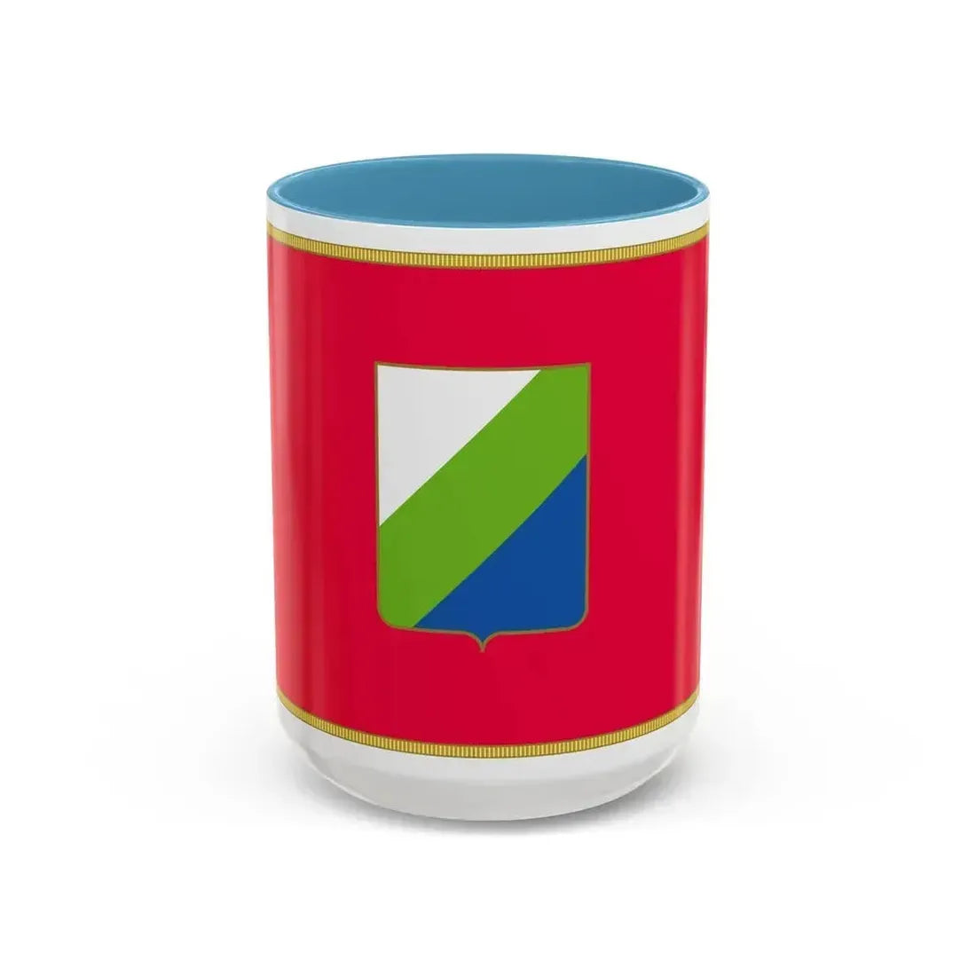 Flag of Abruzzo Italy - Accent Coffee Mug 15oz Light Blue - Go Mug Yourself