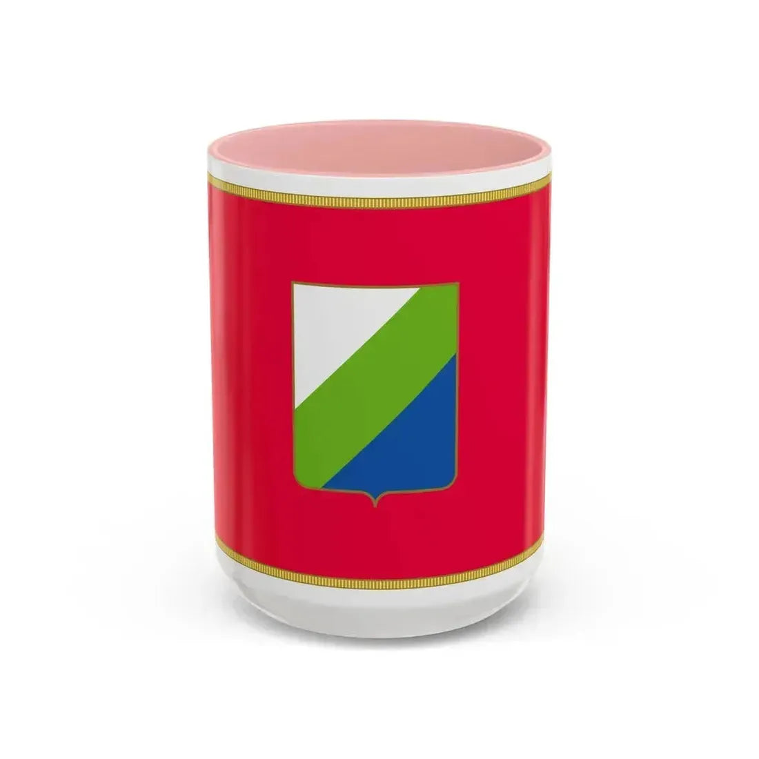 Flag of Abruzzo Italy - Accent Coffee Mug 15oz Pink - Go Mug Yourself