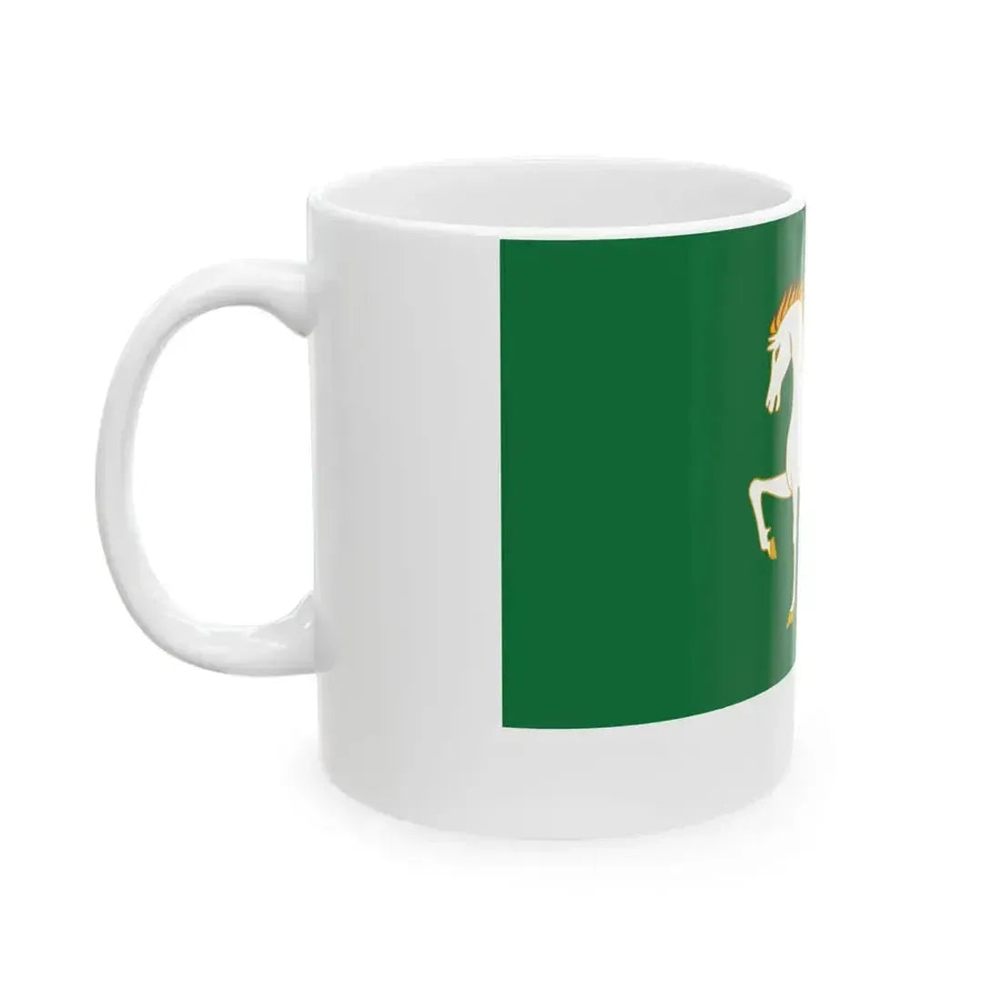 Flag of Abzelilovsky rayon (Russia) White Coffee Mug - Go Mug Yourself