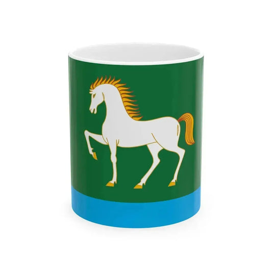 Flag of Abzelilovsky rayon version (Russia) White Coffee Mug 11oz - Go Mug Yourself