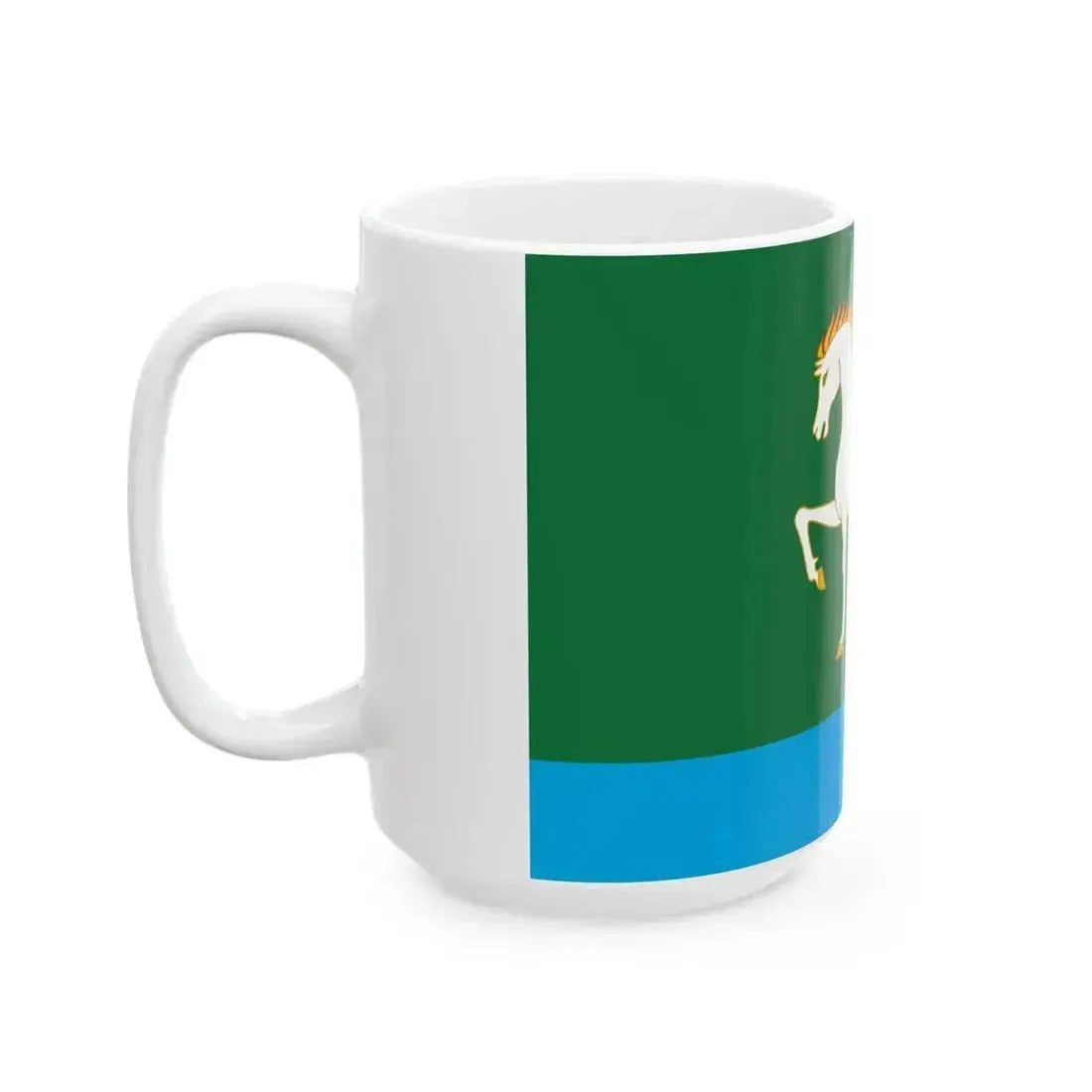 Flag of Abzelilovsky rayon version (Russia) White Coffee Mug - Go Mug Yourself
